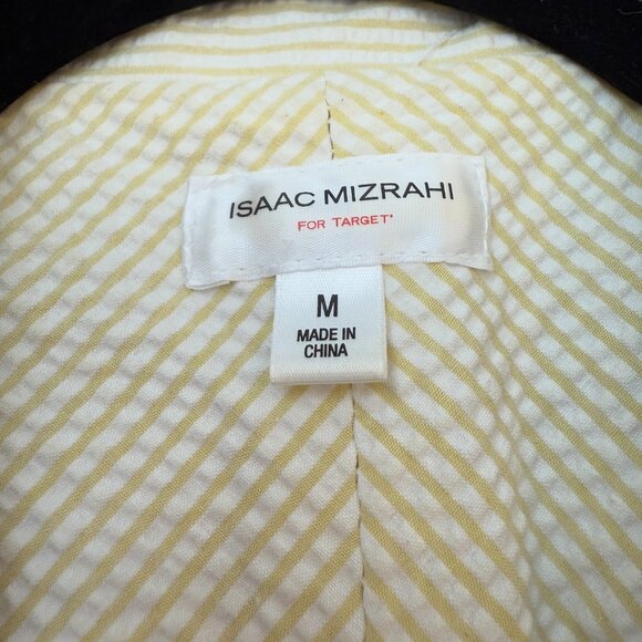 Women Issac Mizrahi Fitted Striped Blazer in Butter Yellow Size Medium - Picture 3 of 7